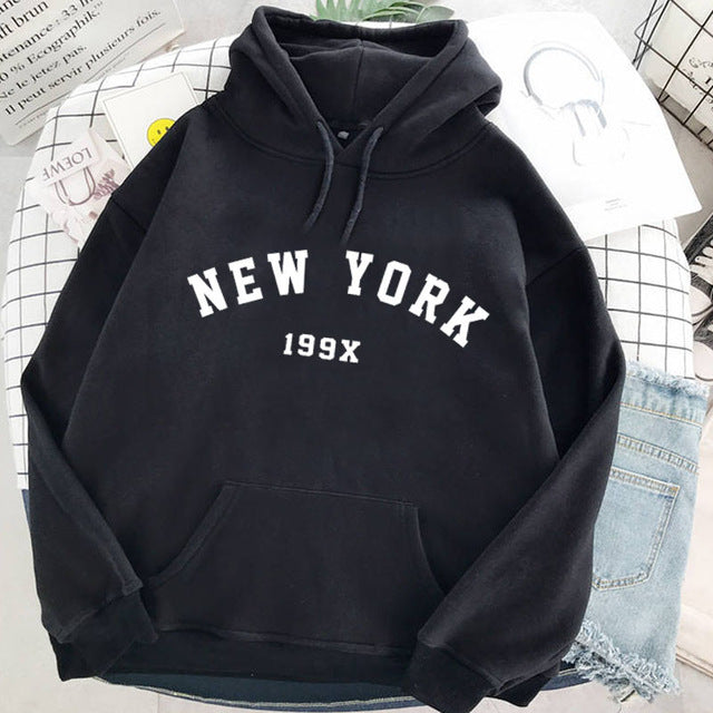 NEW Colors Sweatshirts Velvet Winter Women's NEW YORK - Mubimart -  