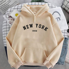 NEW Colors Sweatshirts Velvet Winter Women's NEW YORK - Mubimart -  