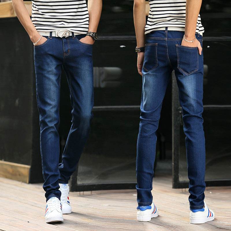 Men's White Slim Fit Stretch Stiletto Jeans - Mubimart