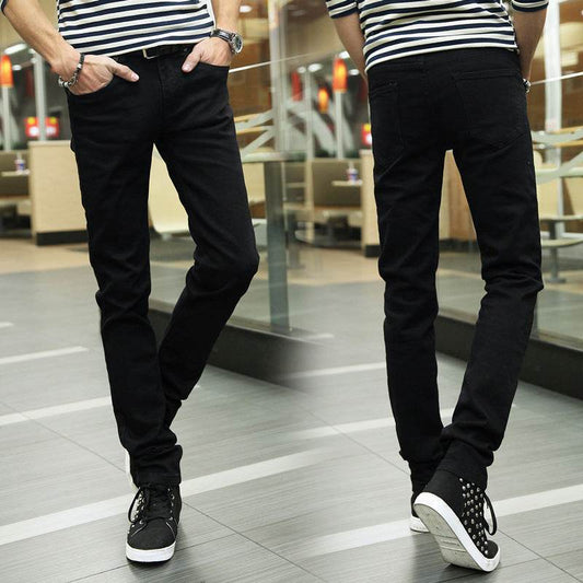 Men's White Slim Fit Stretch Stiletto Jeans - Mubimart