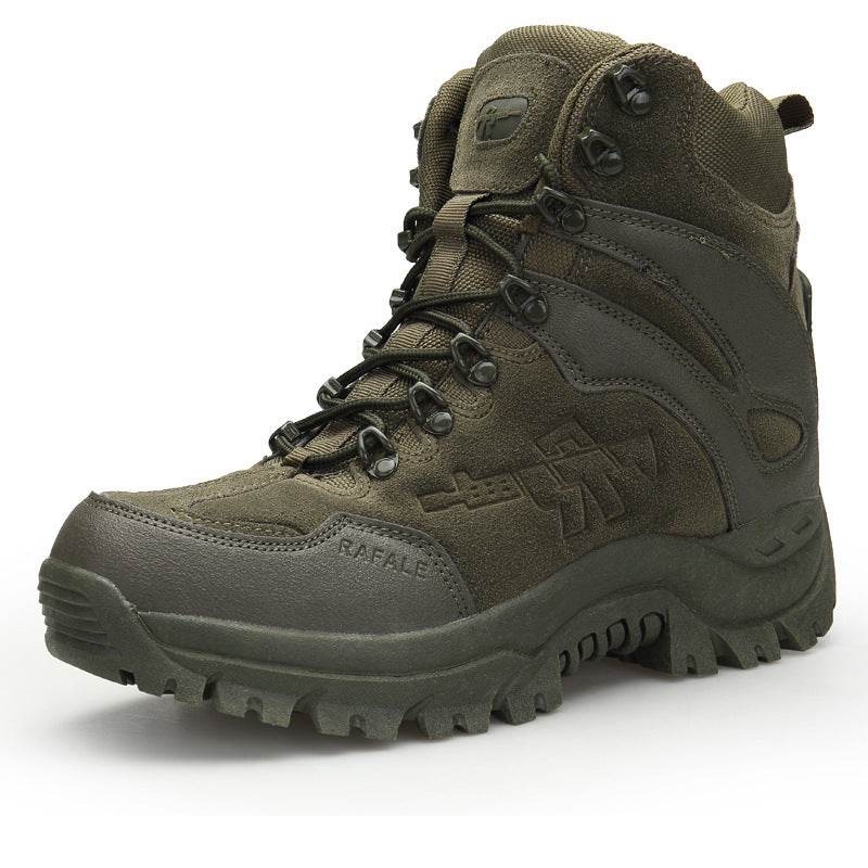 Autumn And Winter Men's Shoes Outdoor Hiking Shoes High-Top Lace-Up Hiking Cross-Country Shoes Desert Short Boots Military Boots Large Size Cross-Border - Mubimart