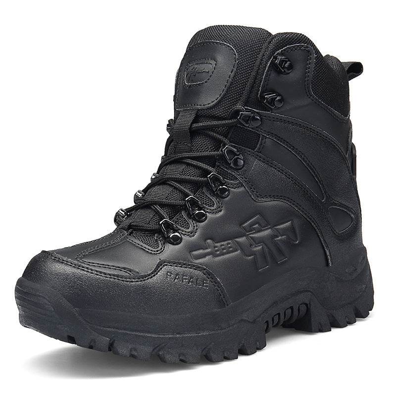 Autumn And Winter Men's Shoes Outdoor Hiking Shoes High-Top Lace-Up Hiking Cross-Country Shoes Desert Short Boots Military Boots Large Size Cross-Border - Mubimart