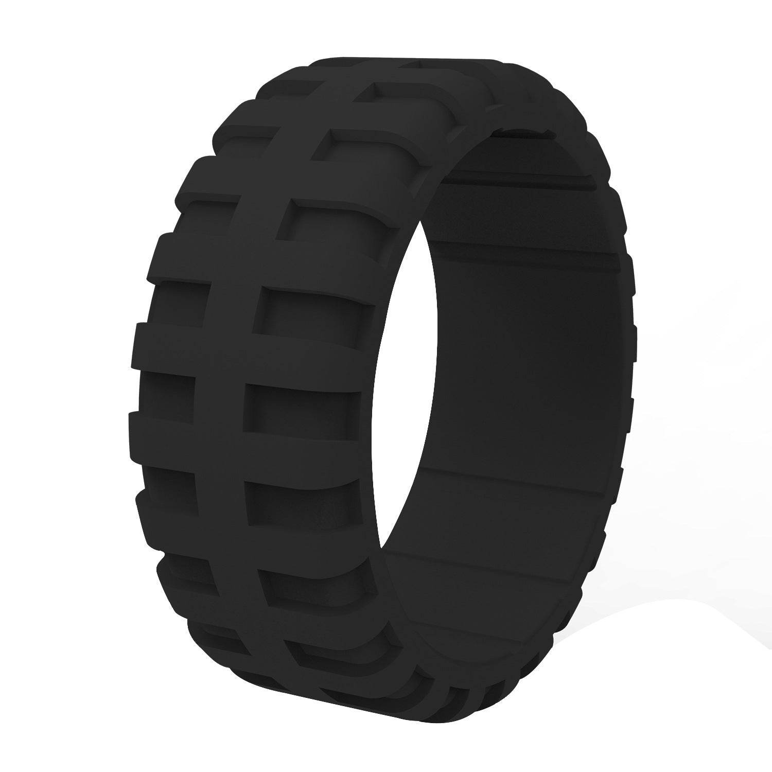 Amazon New Tire Pattern Silicone Ring Men's Breathable Silicone Ring Christmas Gift - Mubimart