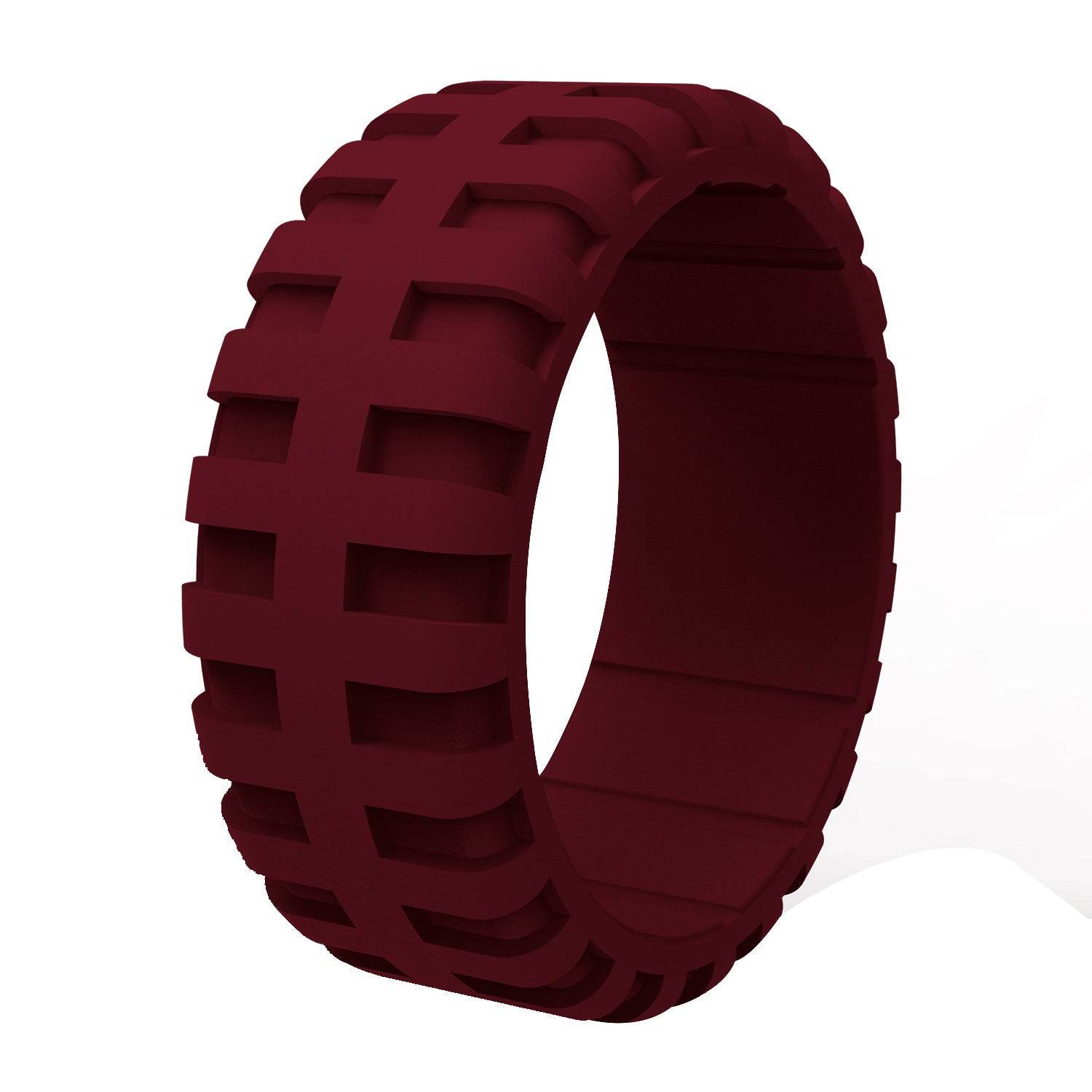 Amazon New Tire Pattern Silicone Ring Men's Breathable Silicone Ring Christmas Gift - Mubimart