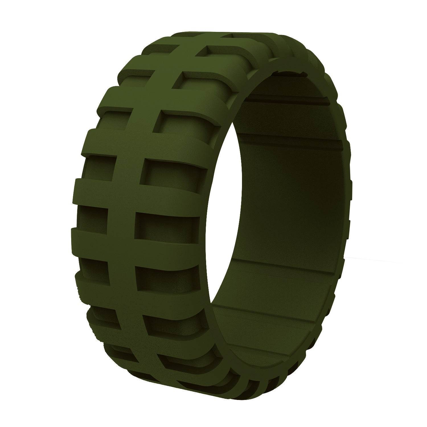 Amazon New Tire Pattern Silicone Ring Men's Breathable Silicone Ring Christmas Gift - Mubimart