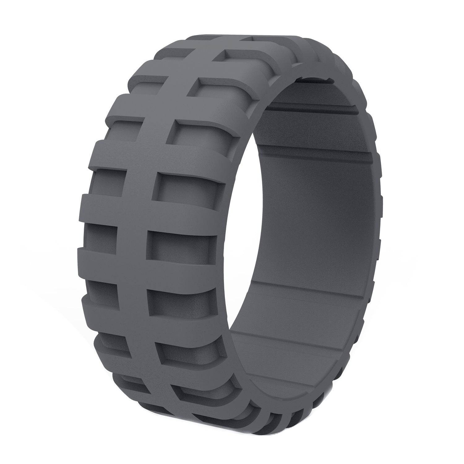 Amazon New Tire Pattern Silicone Ring Men's Breathable Silicone Ring Christmas Gift - Mubimart