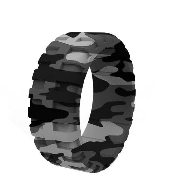 Amazon New Tire Pattern Silicone Ring Men's Breathable Silicone Ring Christmas Gift - Mubimart
