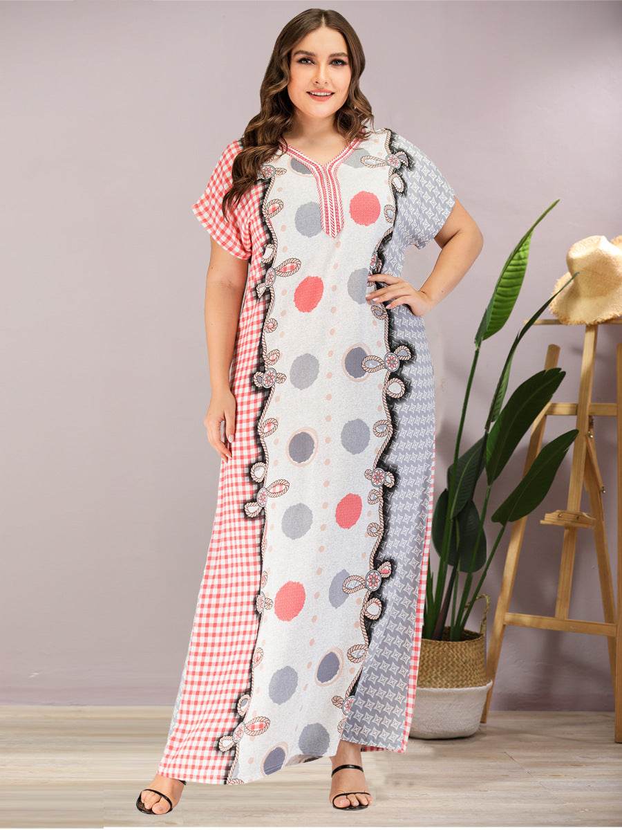 Abaya Summer Muslim Women Plus Size Long Dress - Mubimart