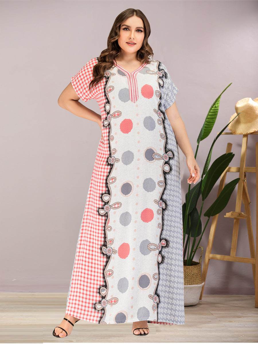 Abaya Summer Muslim Women Plus Size Long Dress - Mubimart