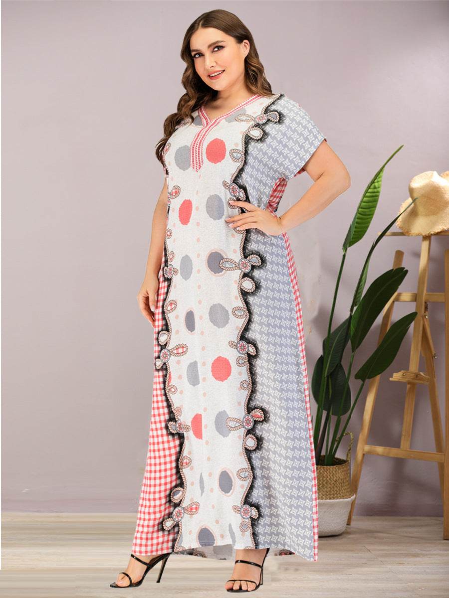 Abaya Summer Muslim Women Plus Size Long Dress - Mubimart