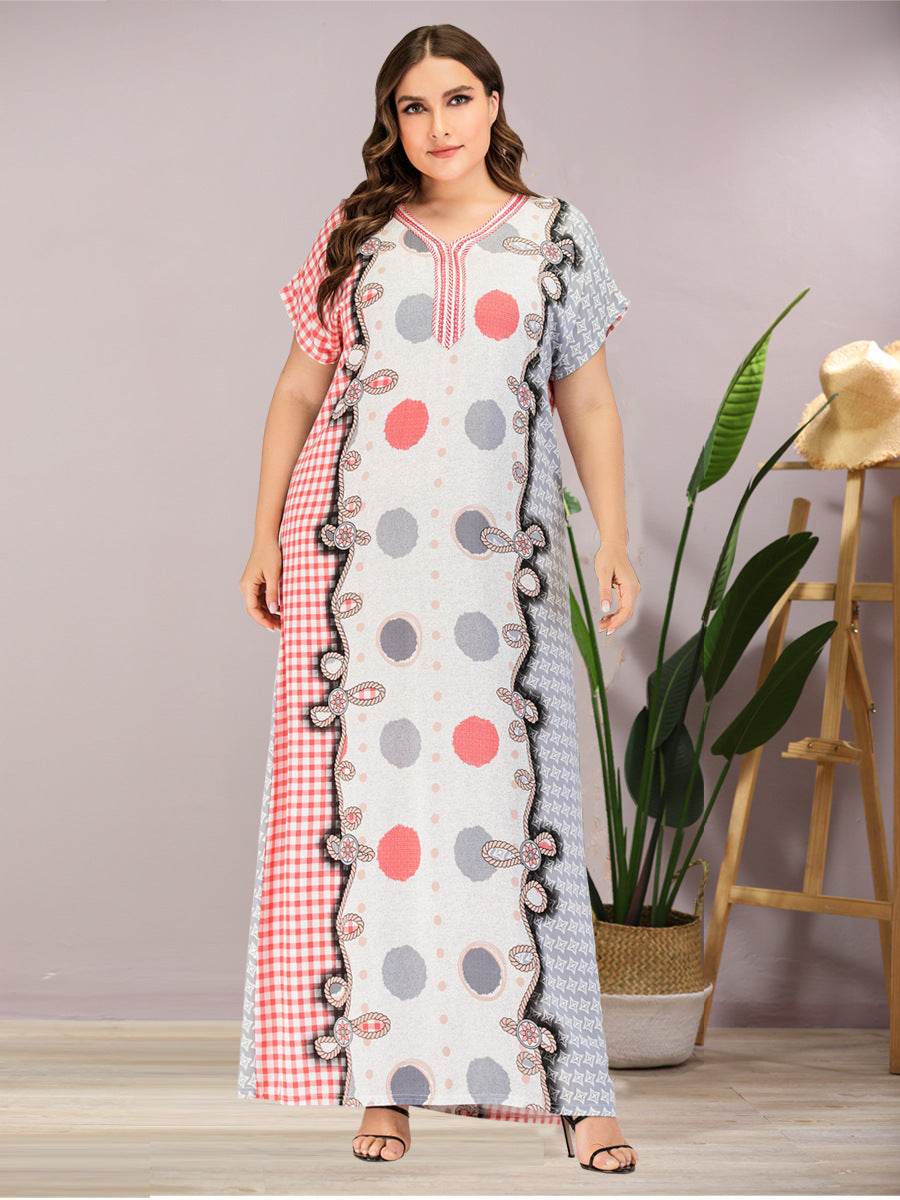 Abaya Summer Muslim Women Plus Size Long Dress - Mubimart