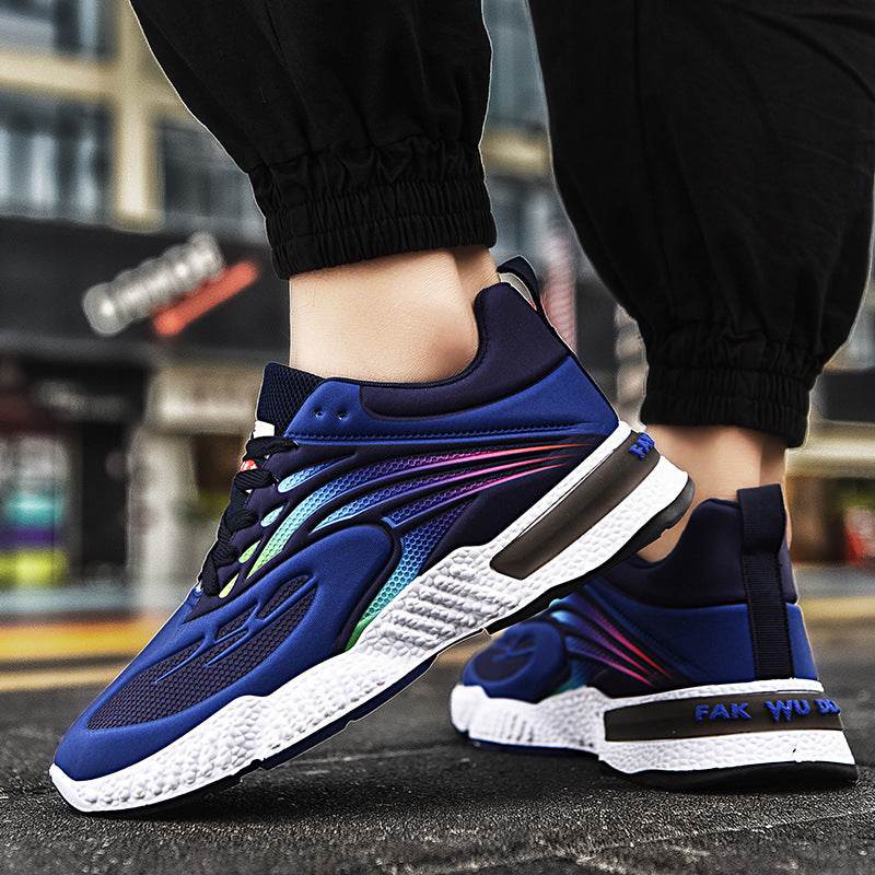 Colorful Casual Shoes Flying Woven Men's Shoes Trend Sports Shoes Men - Mubimart