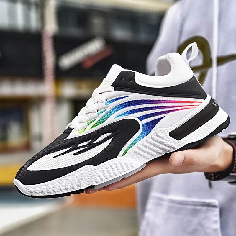 Colorful Casual Shoes Flying Woven Men's Shoes Trend Sports Shoes Men - Mubimart