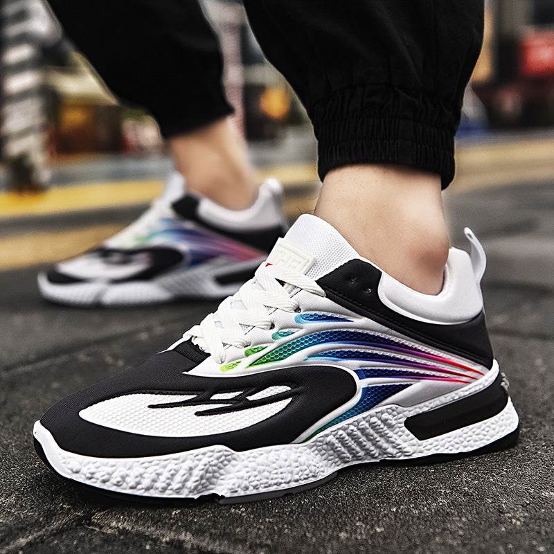 Colorful Casual Shoes Flying Woven Men's Shoes Trend Sports Shoes Men - Mubimart
