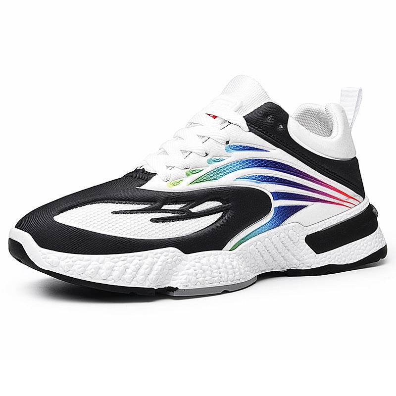 Colorful Casual Shoes Flying Woven Men's Shoes Trend Sports Shoes Men - Mubimart