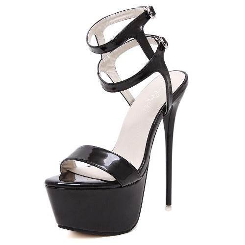 Platform Strappy Stiletto High Heels - Mubimart