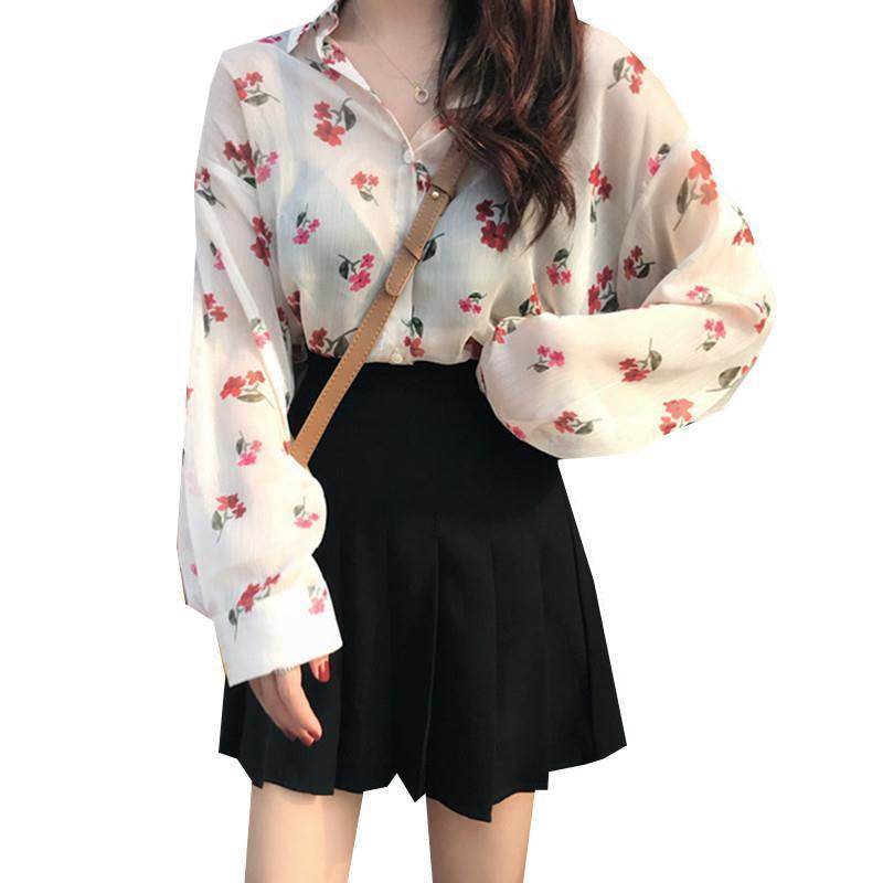 Blouses Women Ulzzang Summer Spring New College Fresh - Mubimart