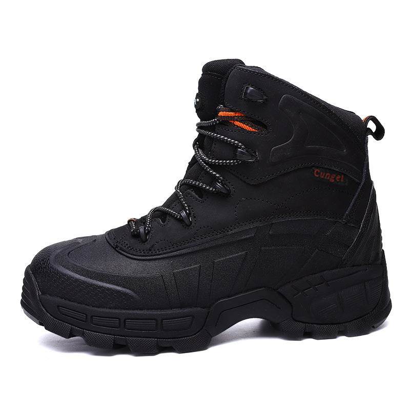 High-Top Wear-Resistant Steel-Soled Boots Mens Outdoor Desert Boots Tactical Boots Anti-Smashing Safety Boots - Mubimart
