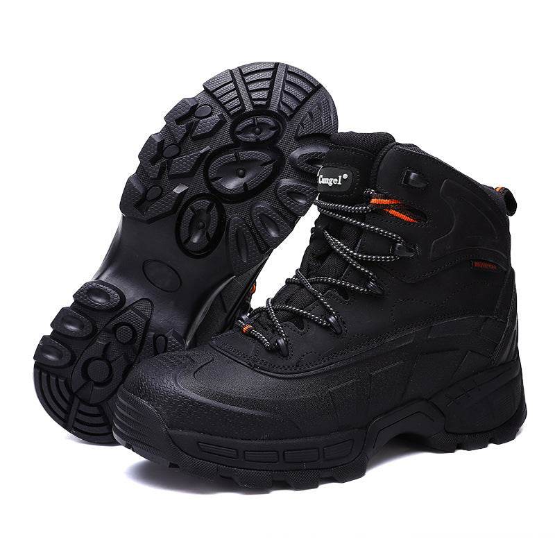 High-Top Wear-Resistant Steel-Soled Boots Mens Outdoor Desert Boots Tactical Boots Anti-Smashing Safety Boots - Mubimart