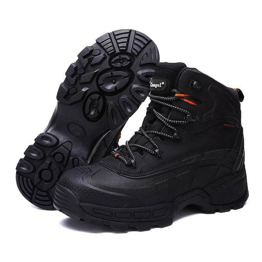 High-Top Wear-Resistant Steel-Soled Boots Mens Outdoor Desert Boots Tactical Boots Anti-Smashing Safety Boots - Mubimart