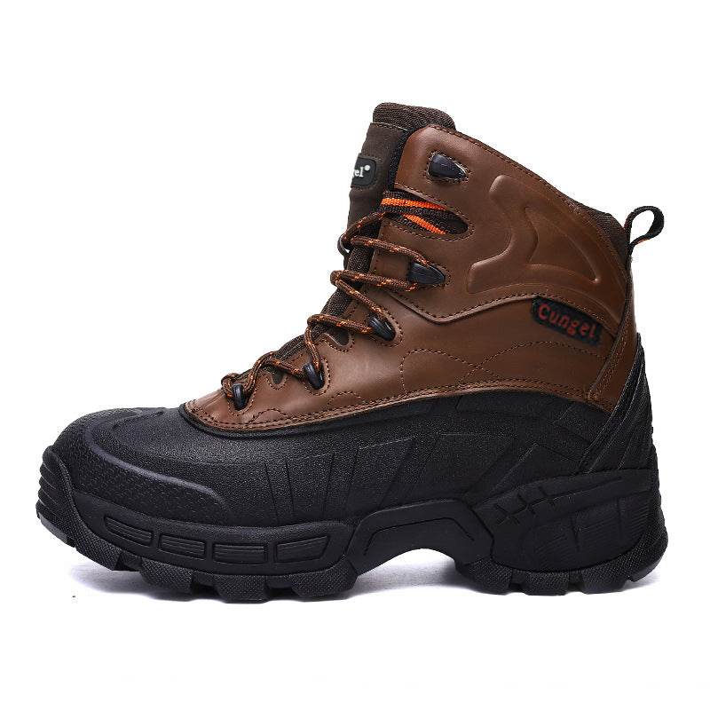 High-Top Wear-Resistant Steel-Soled Boots Mens Outdoor Desert Boots Tactical Boots Anti-Smashing Safety Boots - Mubimart