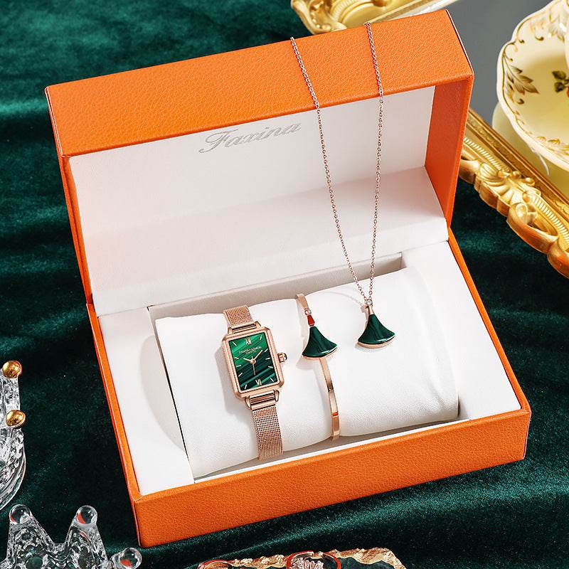 New Small Green Watch Fashion Square Suit Ladies Watch Women - Mubimart