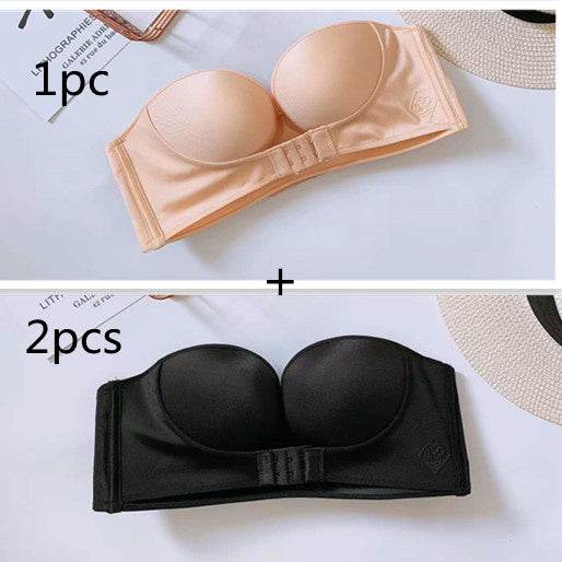 Invisible Bra With Strapless Front Buckle - Mubimart