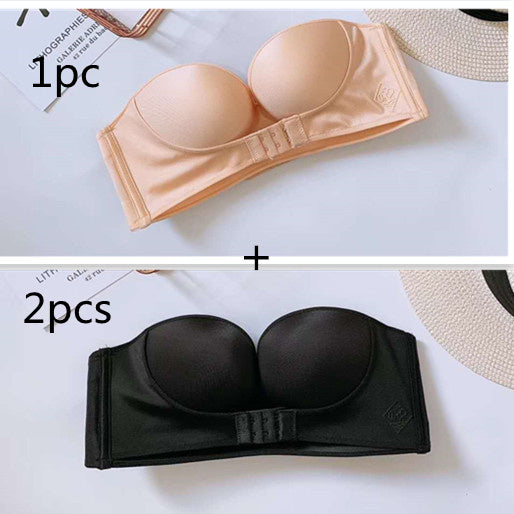 Invisible Bra With Strapless Front Buckle - Mubimart - Strapless bra 