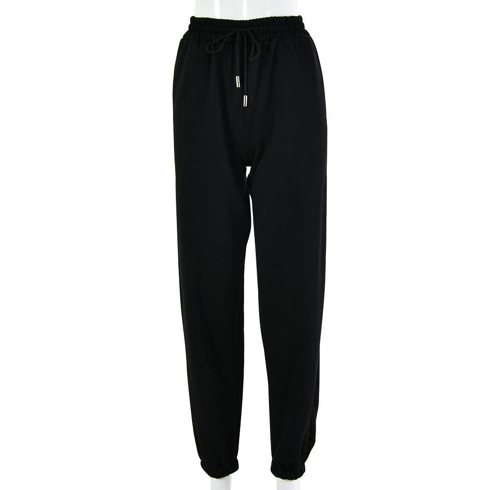 SIBYBO Black Cotton Thicken Cargo Pants Women Autumn High Waist Sweat Pants Streetwear Harajuku Baggy Trousers Pantalones - Mubimart