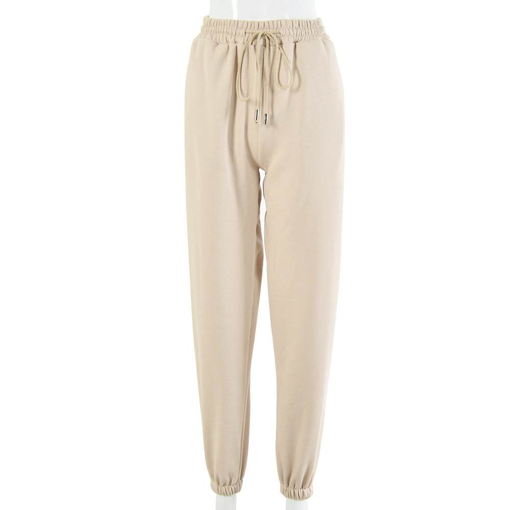 SIBYBO Black Cotton Thicken Cargo Pants Women Autumn High Waist Sweat Pants Streetwear Harajuku Baggy Trousers Pantalones - Mubimart
