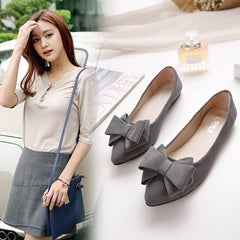 Spring Women's Shoes With Pointed Toe Flat Heel Flat Bow