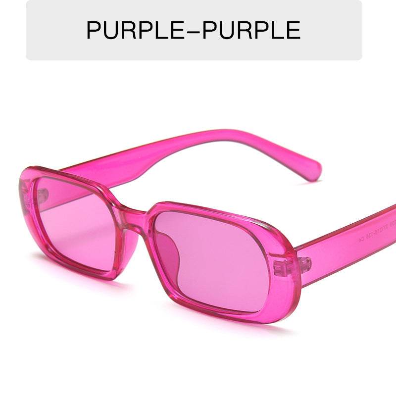 Retro Small Frame Sunglasses Female Candy Color Colorful Fashion Sunglasses - Mubimart