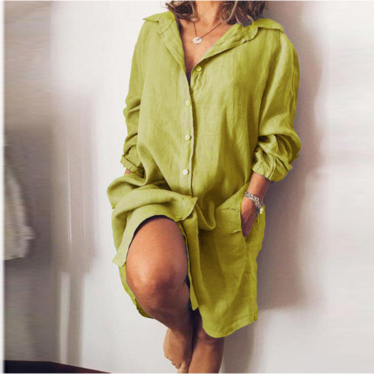 Loose Mid Length Shirts Women Dress Cover-ups Tunics For Mini Dress - Mubimart -  