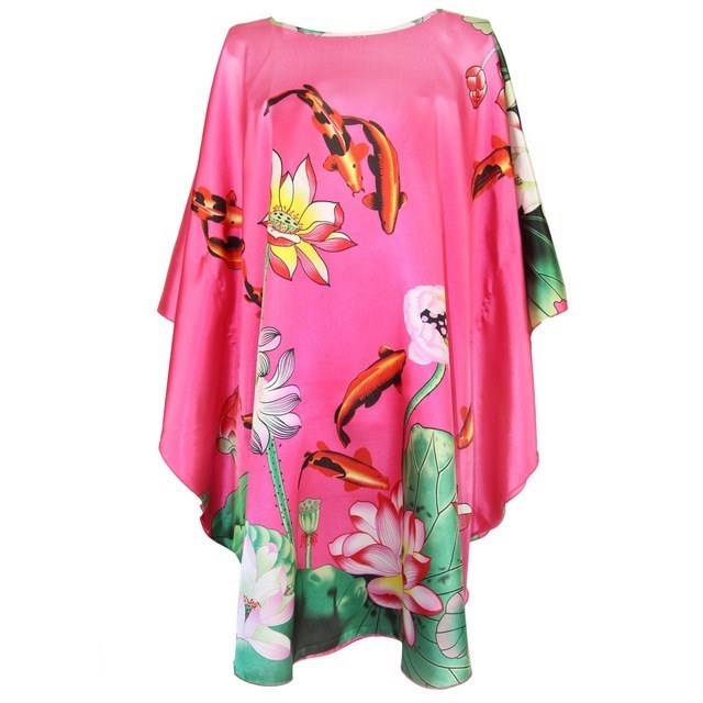 Sexy Female Silk Rayon Robe Bath Gown Nightgown Summer women - Mubimart -  