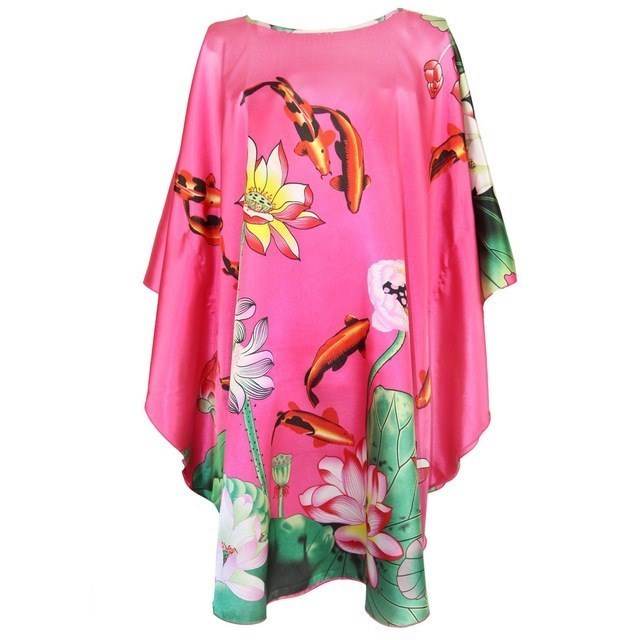 Sexy Female Silk Rayon Robe Bath Gown Nightgown Summer women - Mubimart