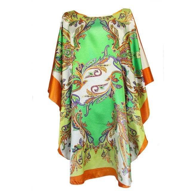 Sexy Female Silk Rayon Robe Bath Gown Nightgown Summer women - Mubimart