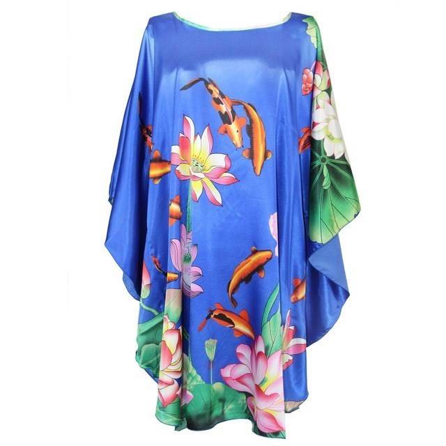 Sexy Female Silk Rayon Robe Bath Gown Nightgown Summer women - Mubimart