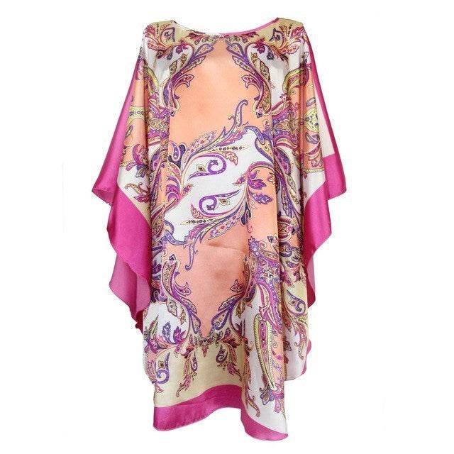 Sexy Female Silk Rayon Robe Bath Gown Nightgown Summer women - Mubimart