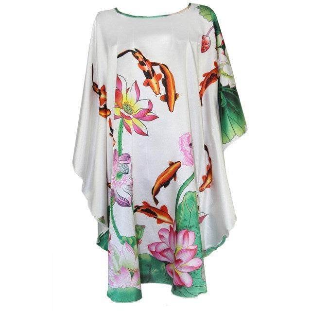 Sexy Female Silk Rayon Robe Bath Gown Nightgown Summer women - Mubimart