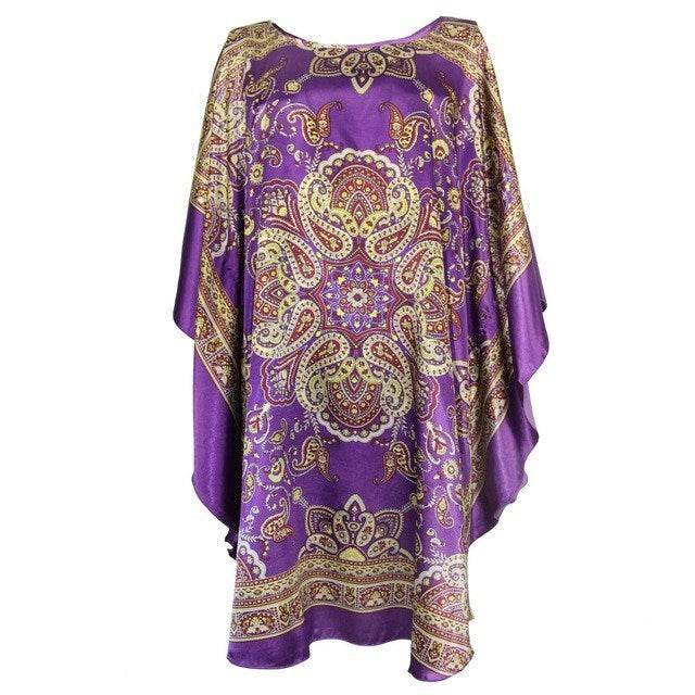 Sexy Female Silk Rayon Robe Bath Gown Nightgown Summer women - Mubimart