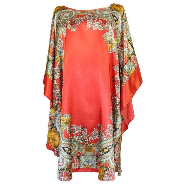 Sexy Female Silk Rayon Robe Bath Gown Nightgown Summer women - Mubimart -  