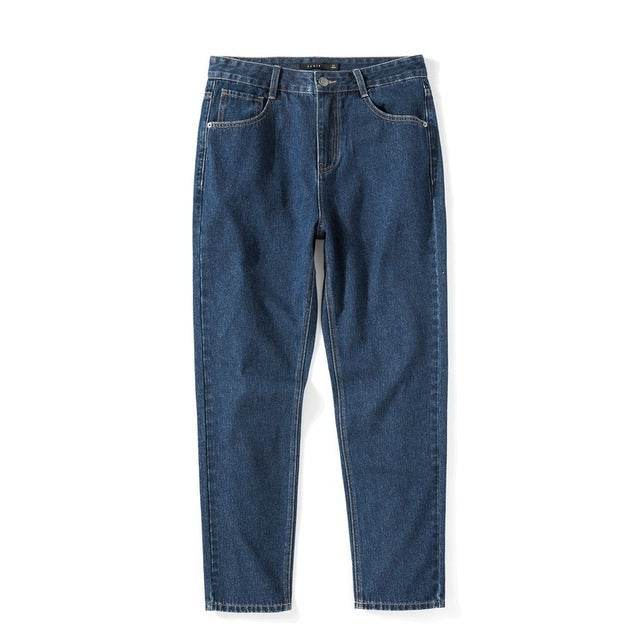Denim Jeans Men New Loose Cotton Jeans Man Autumn Tap - Mubimart