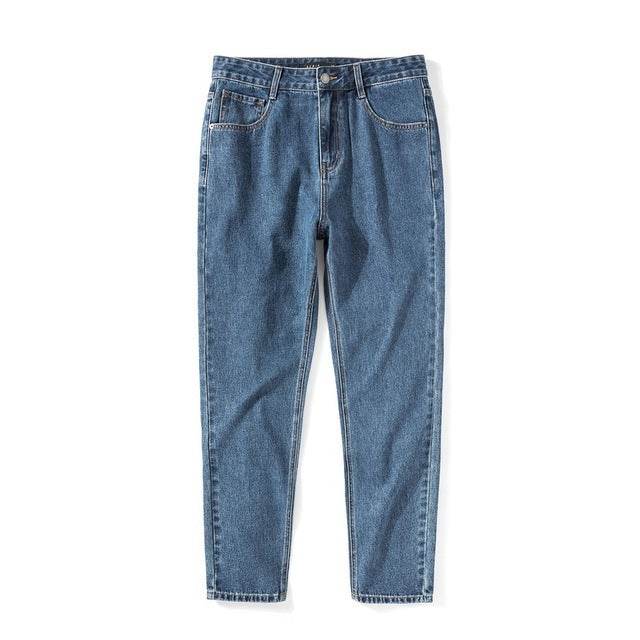 Denim Jeans Men New Loose Cotton Jeans Man Autumn Tap - Mubimart