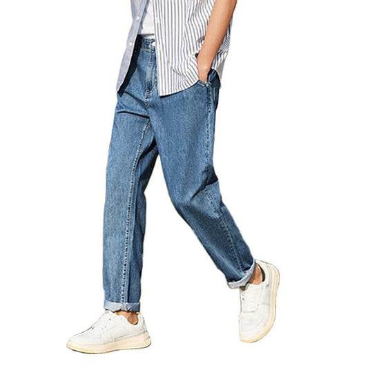Denim Jeans Men New Loose Cotton Jeans Man Autumn Tap - Mubimart