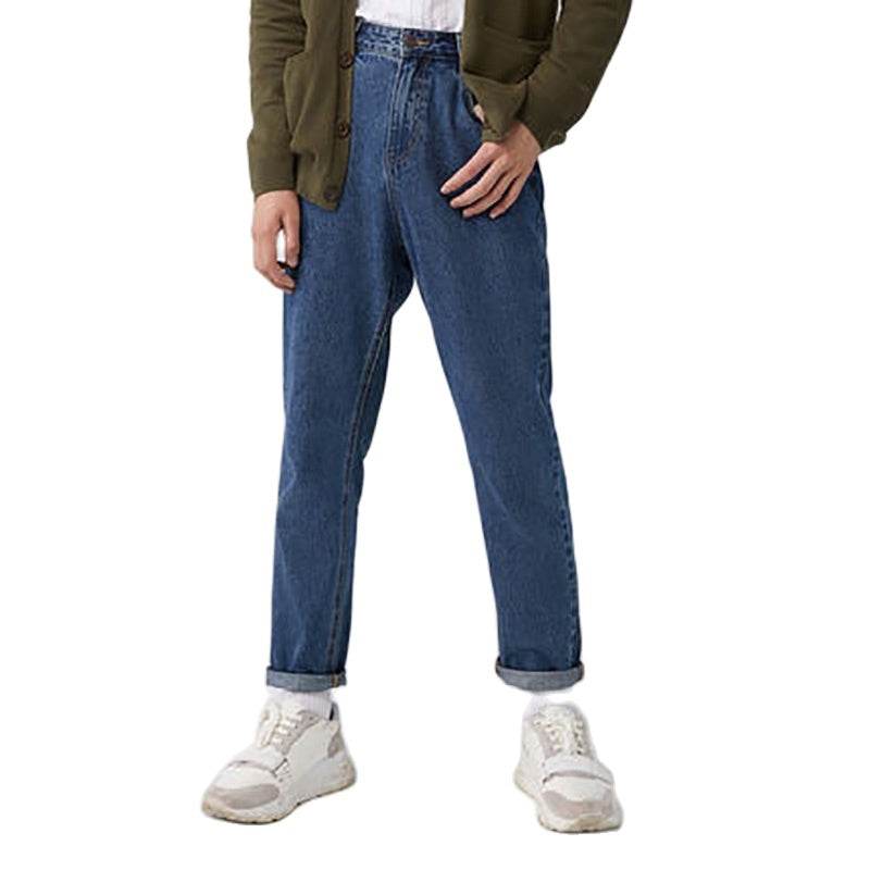 Denim Jeans Men New Loose Cotton Jeans Man Autumn Tap - Mubimart