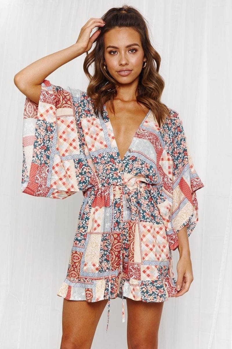 Rompers Wide Leg Playsuit Jumpsuit Women Fashion Bodysuit - Mubimart