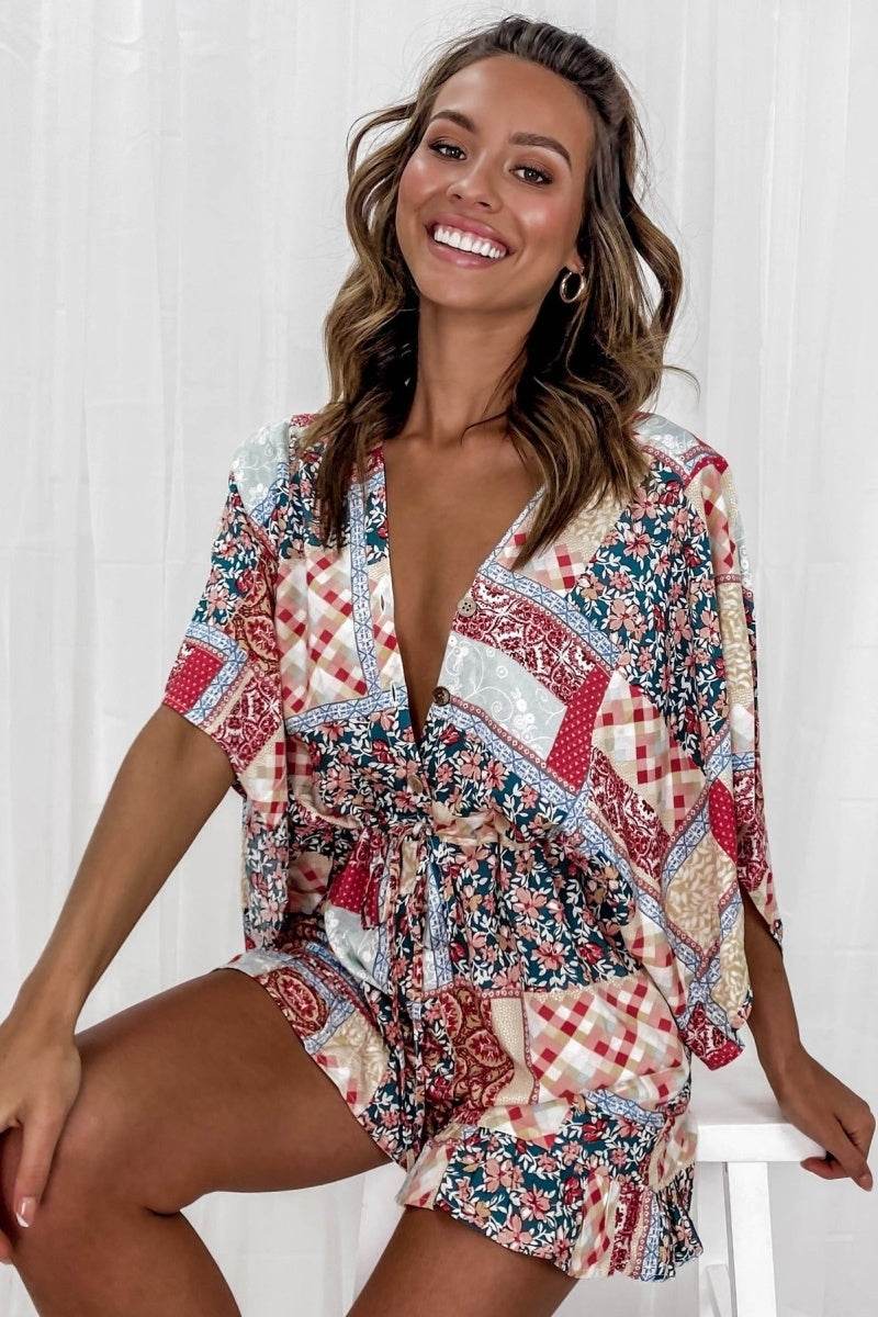 Rompers Wide Leg Playsuit Jumpsuit Women Fashion Bodysuit - Mubimart