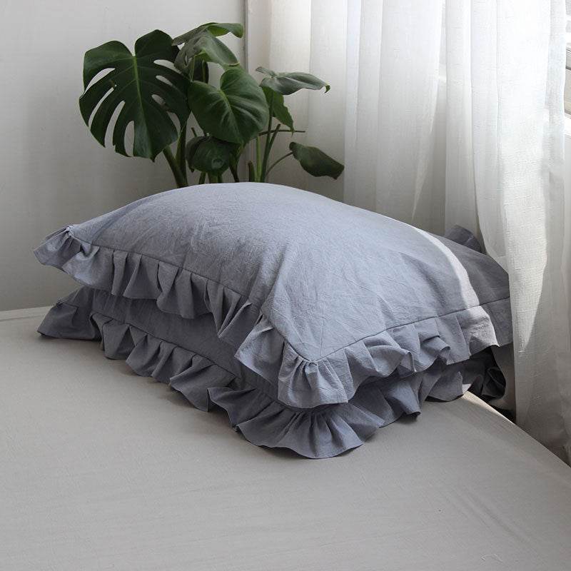 Pure Cotton Ruffled Pillowcase, A Pair Of Single Pillowcases - Mubimart