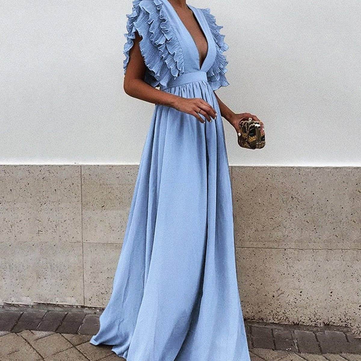 Plus Size Maxi Dress Womens Party Gown Long Dresses - Mubimart