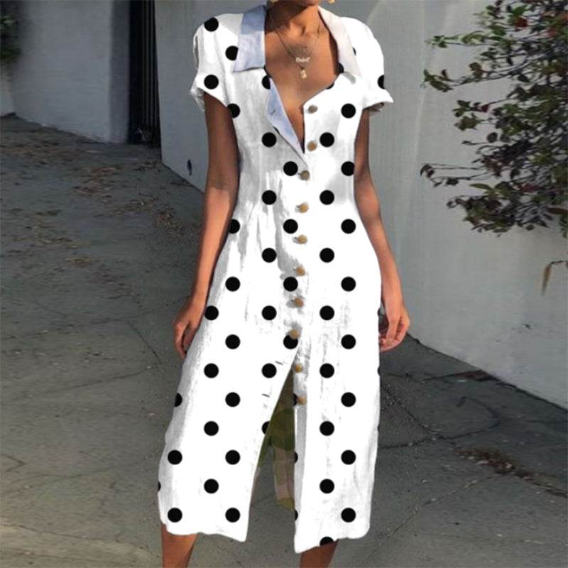 Season Printed Polka Dot Package Hip Skirt Fresh And Elegant Package Hip Skirt - Mubimart